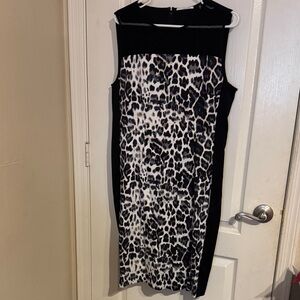 EUC T Tahari Leopard Print Midi Dress-Size 14